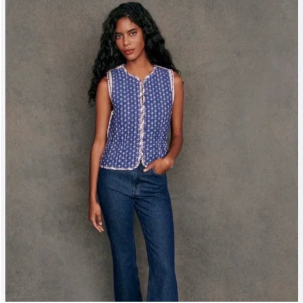 Sezane Lalo Quilted Reversible Vest